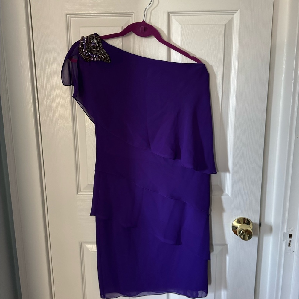 Patra Vibrant Purple One-Shoulder Dress